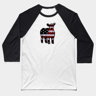 American Flag Cow Silhouette  - NOT FOR RESALE WITHOUT PERMISSION Baseball T-Shirt